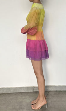 Womens | Inv Viscose Crinkle Chiffon Short Dress | Ombre