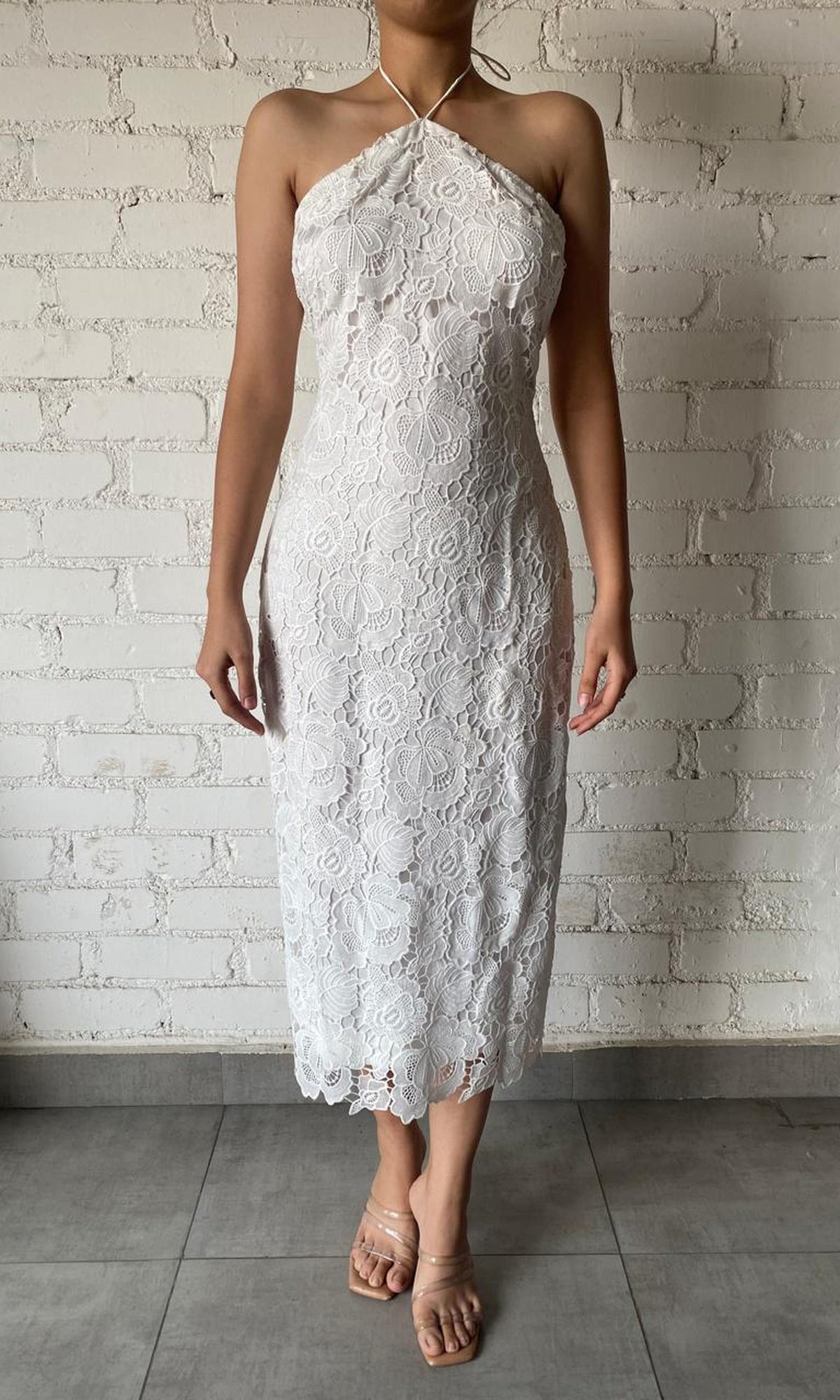 Womens | Inv Polyester Midi Dress | White