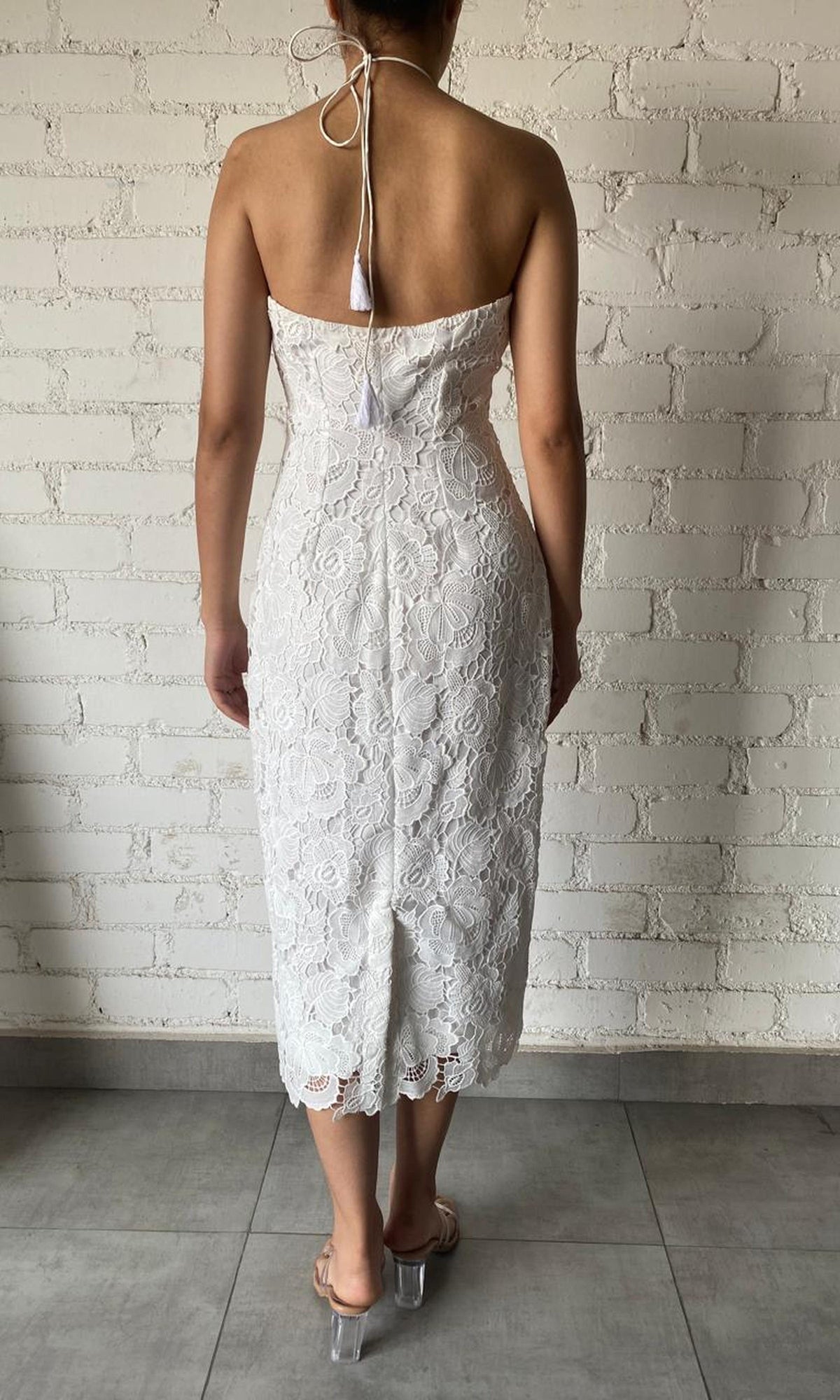 Womens | Inv Polyester Midi Dress | White