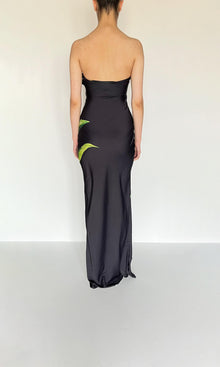 Womens | Inv Viscose Flat Chiffon Crepe Strapless Maxi Dress | Black