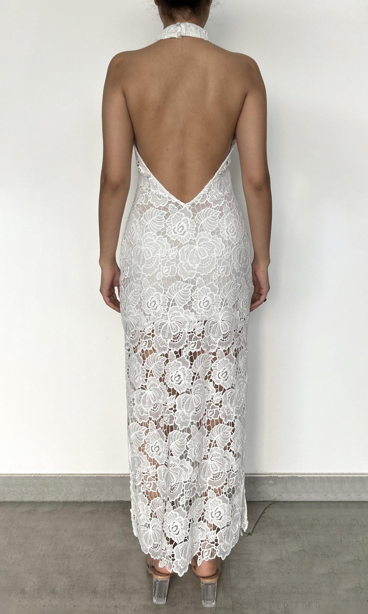 Womens | Inv Polyester Chemical Lace Long Dress | Midi Dress