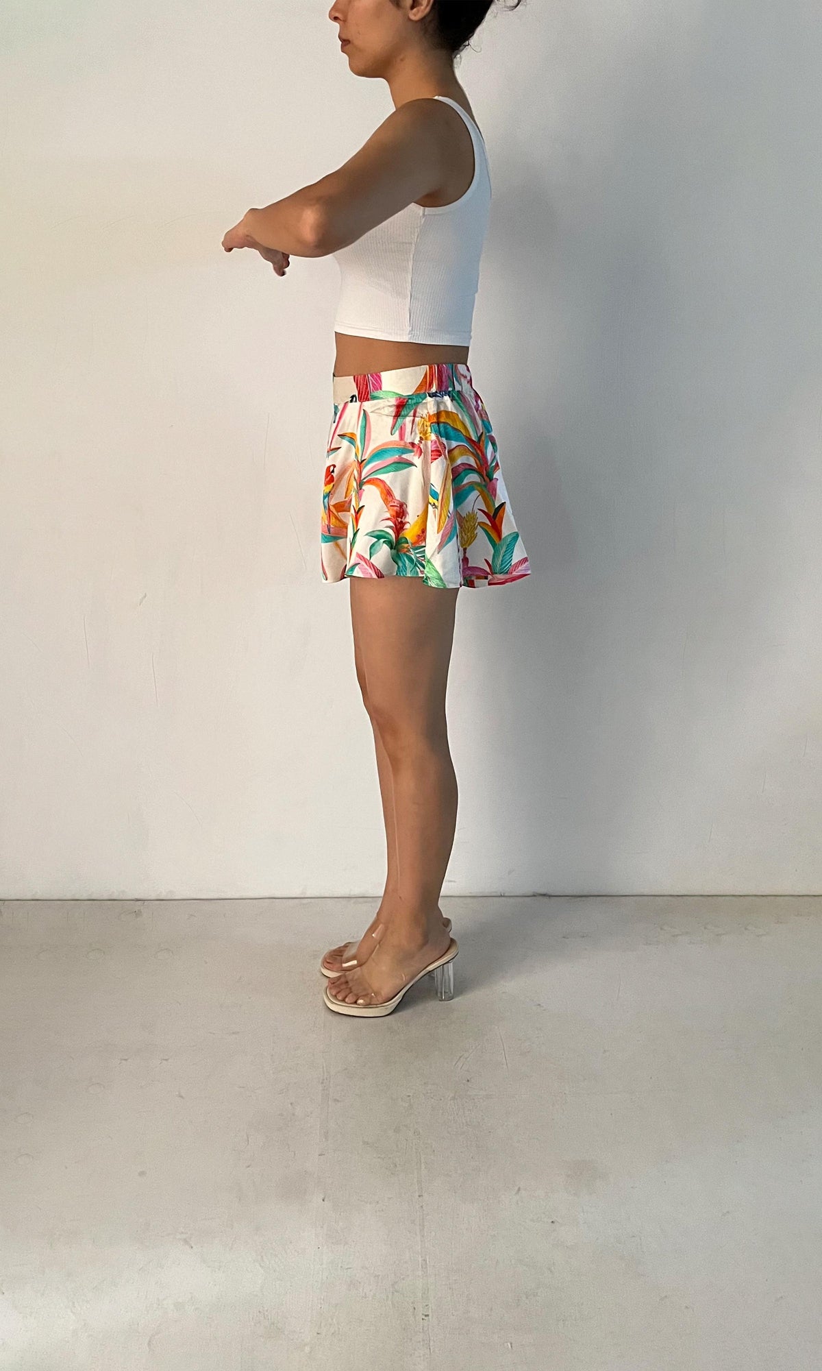 Womens | Inv Charmeuse Silk Shorts | White Multi