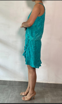 Womens | Inv Cotton Schiffli Short Dress | Teal