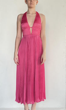 Womens | Inv Polyester Satin Long Dress | Pink