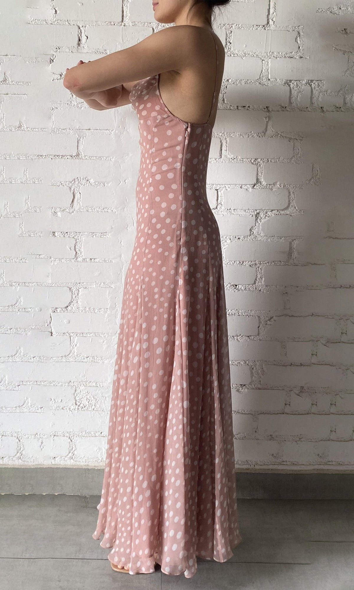 Womens | Jace Polyester Crinkle Chiffon Maxi Dress | Misty Rose