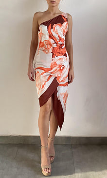 Womens | Jesse Polyester Satin Lycra Midi Dress | Beige