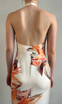 Womens | Jill Polyster Satin Lycra Midi Dress | White Multi