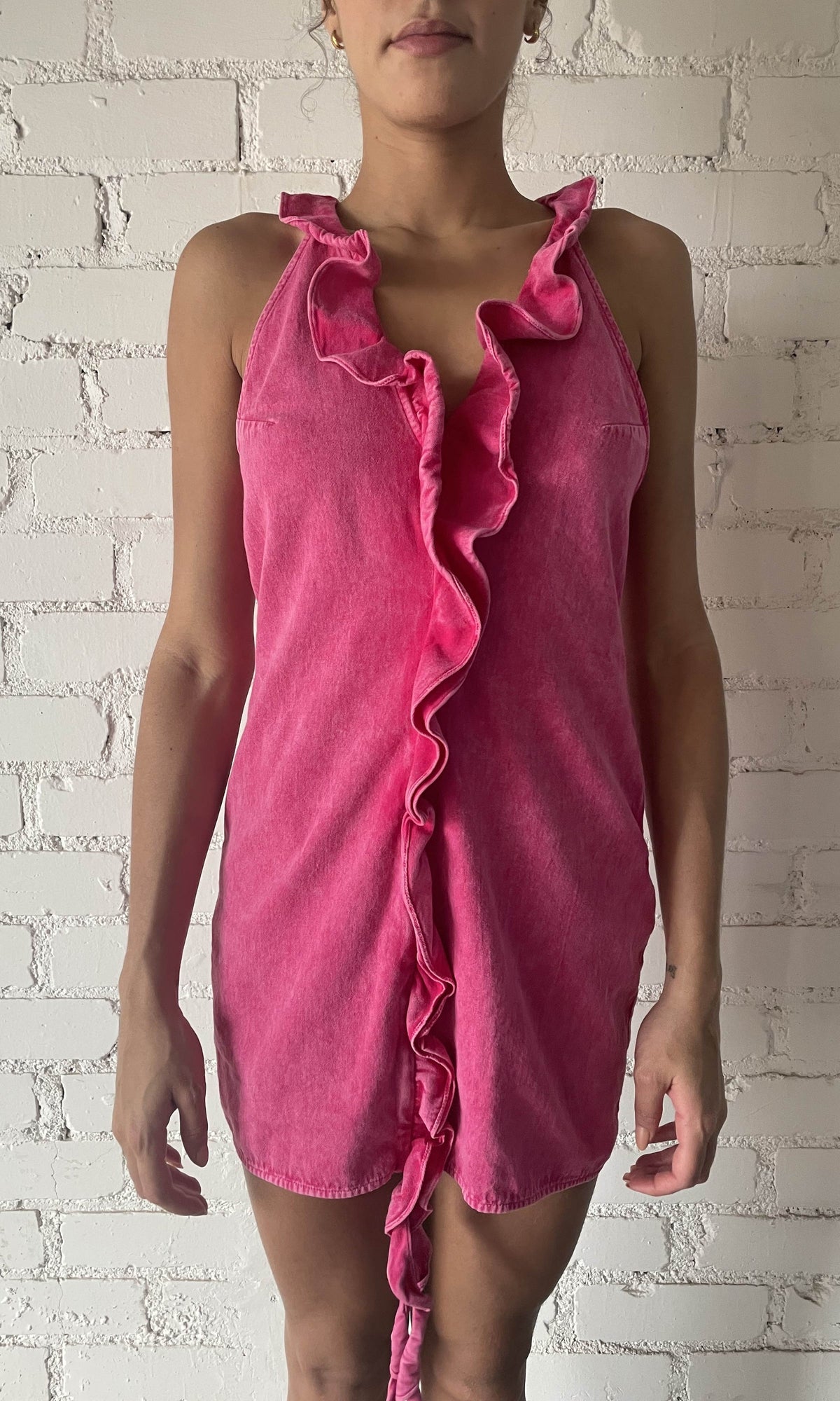 Womens | Juju Cotton Twill Short Dress | Pink