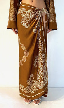 Womens | Kira Bemberg Cupro Satin Long Sarong | Brown