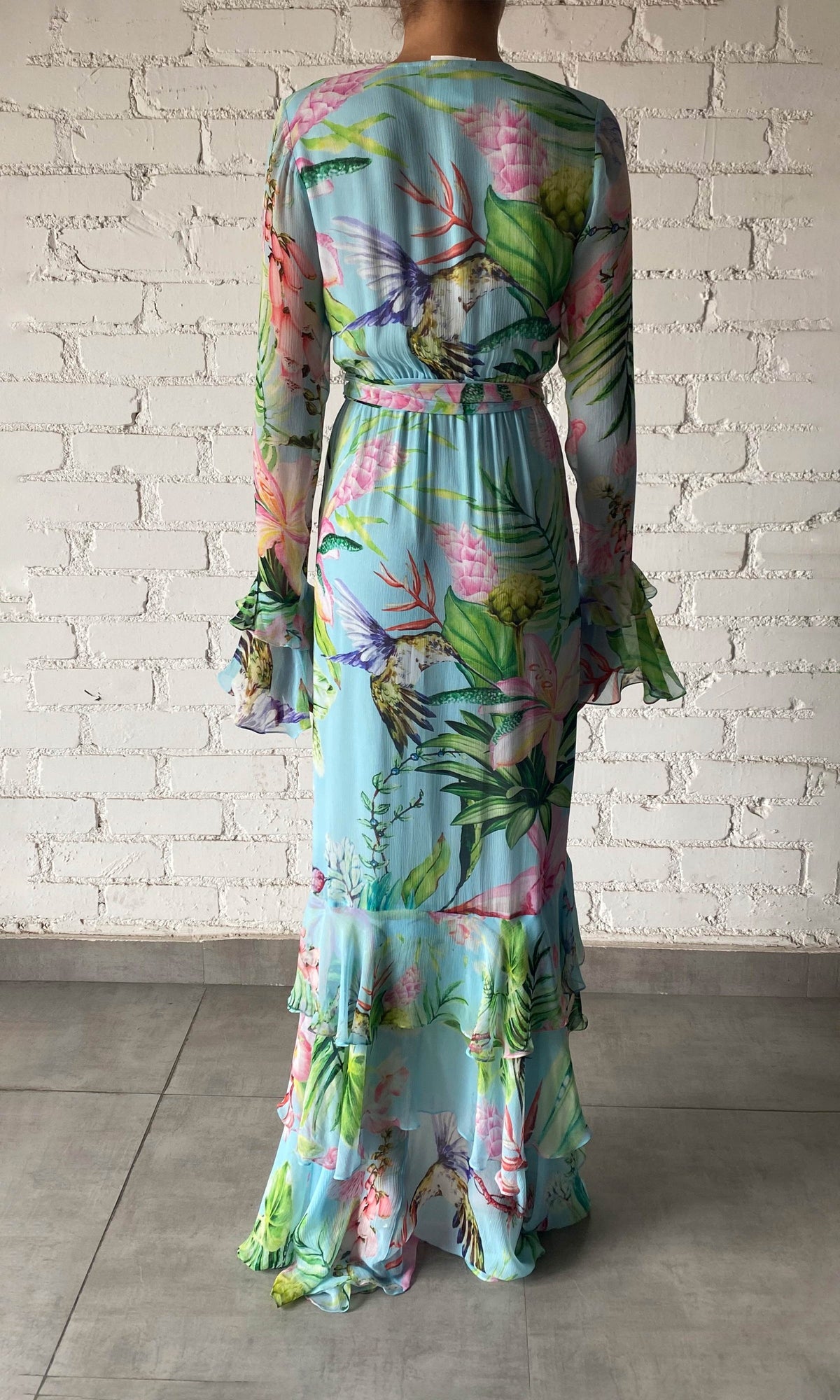 Womens | Loiss Viscose Chiffon Maxi Dress | Turquoise