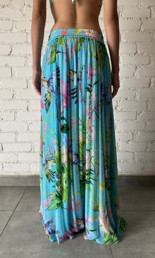 Womens | Loiss Viscose Chiffon Long Skirt | Turquoise