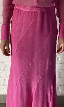 Womens | Moe Viscose Crinkle Chiffon Long Skirt | Pink