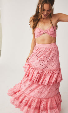Womens | Moss Cotton Schiffli Bandeau | Pink