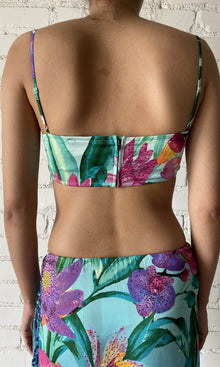 Womens | Ocean Polyester Satin Lycra Bandeau | Blue Multi