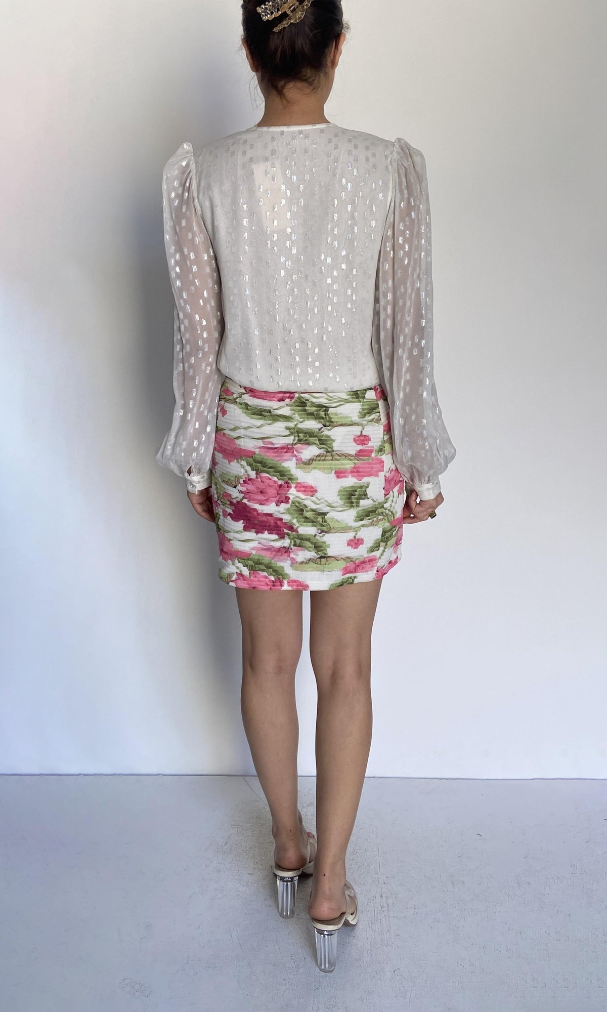 Womens | Ren Viscose Short Skirt | White Multi