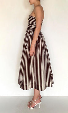 Womens | Riv Linen Cotton Ruched Bodice Midi Dress | Multi