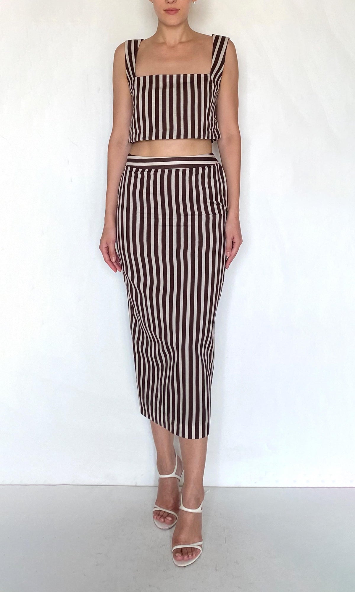 Womens | Riv Linen Cotton Skirt | Brown
