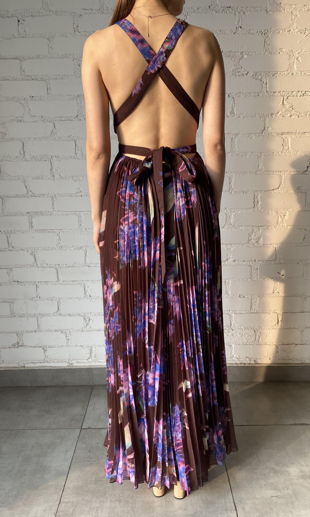 Womens | Shay Polyester Chiffon Long Dress | Multicolor