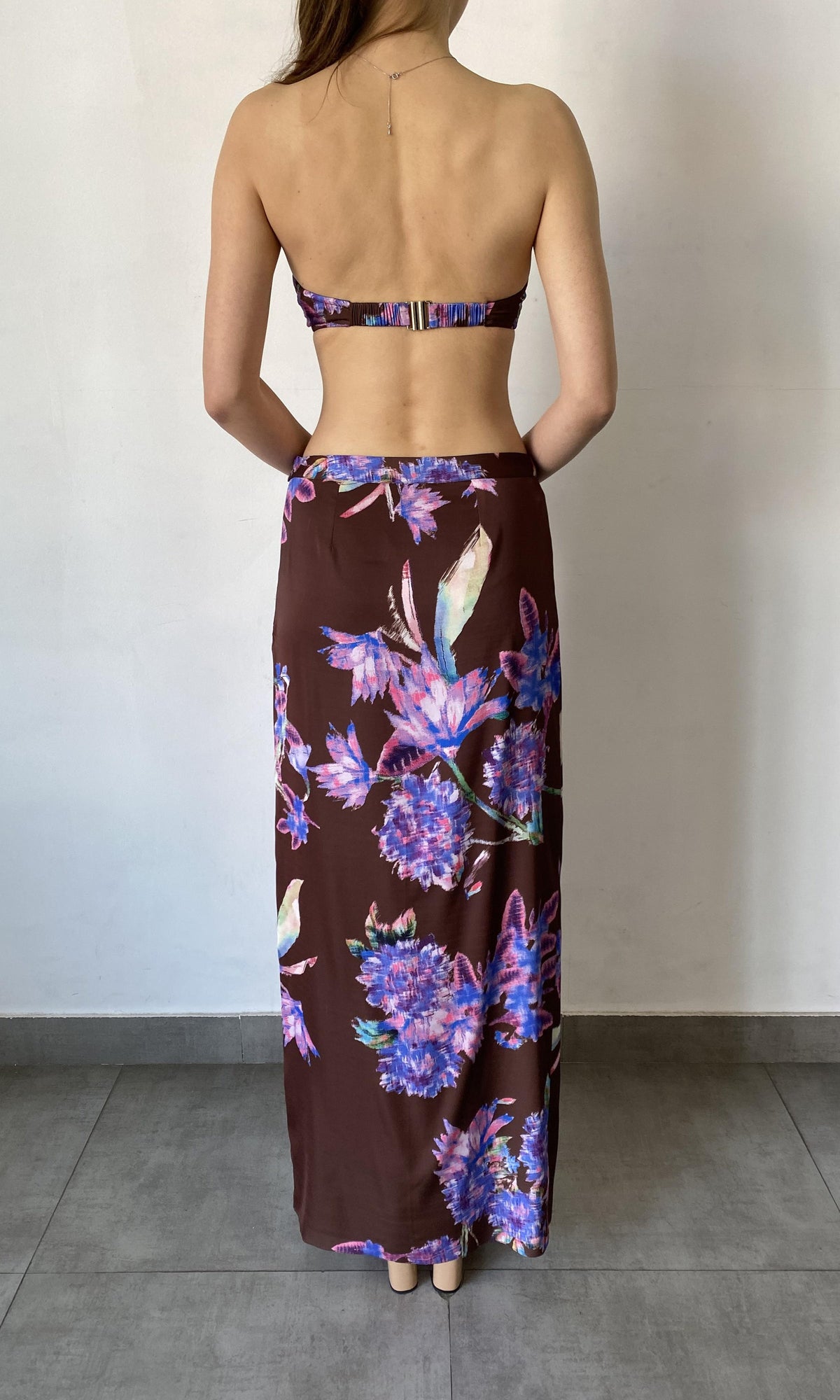 Womens | Shay Viscose Long Skirt | Brown