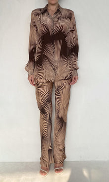 Womens | Taro Viscose Satin Bias Pants | Brown