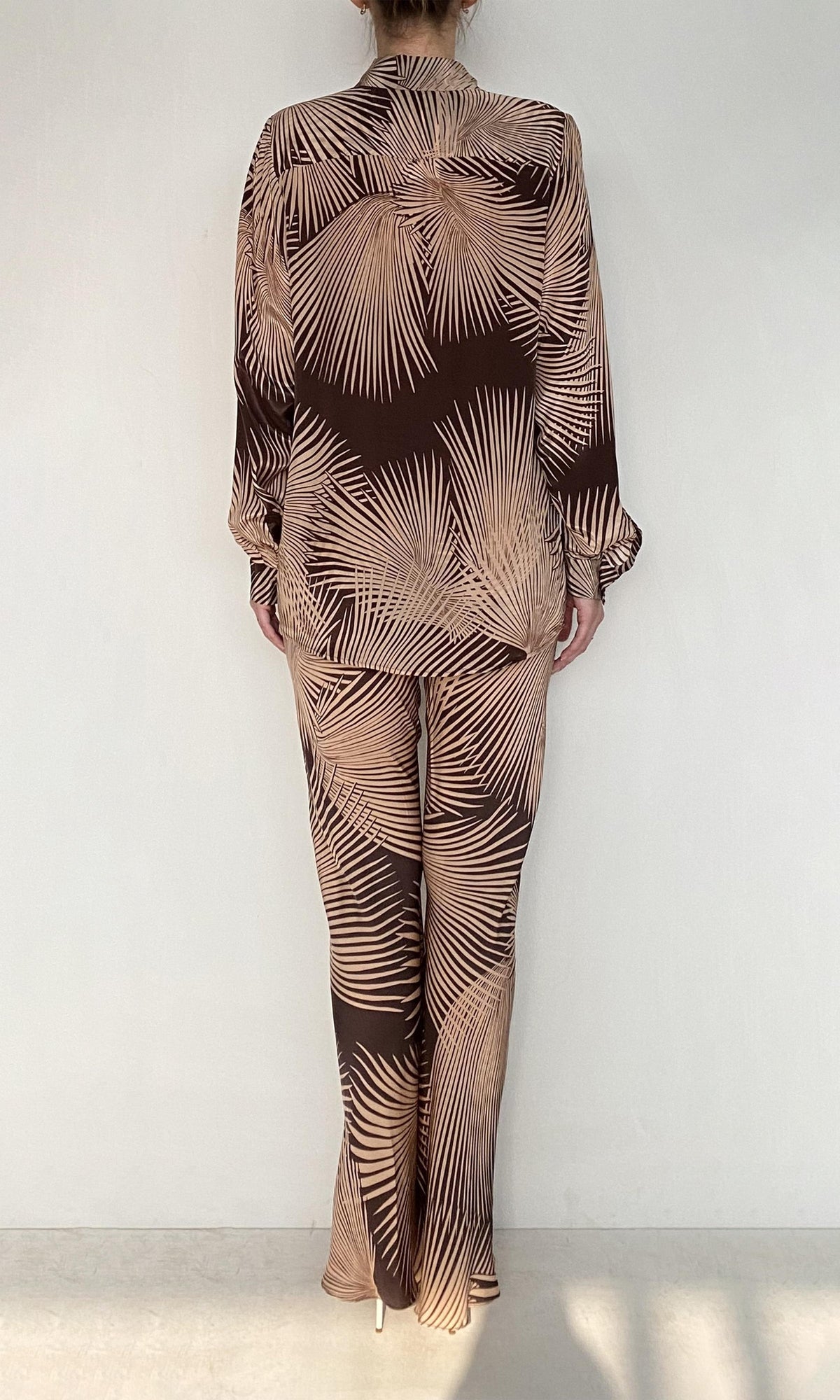 Womens | Taro Viscose Satin Bias Pants | Brown