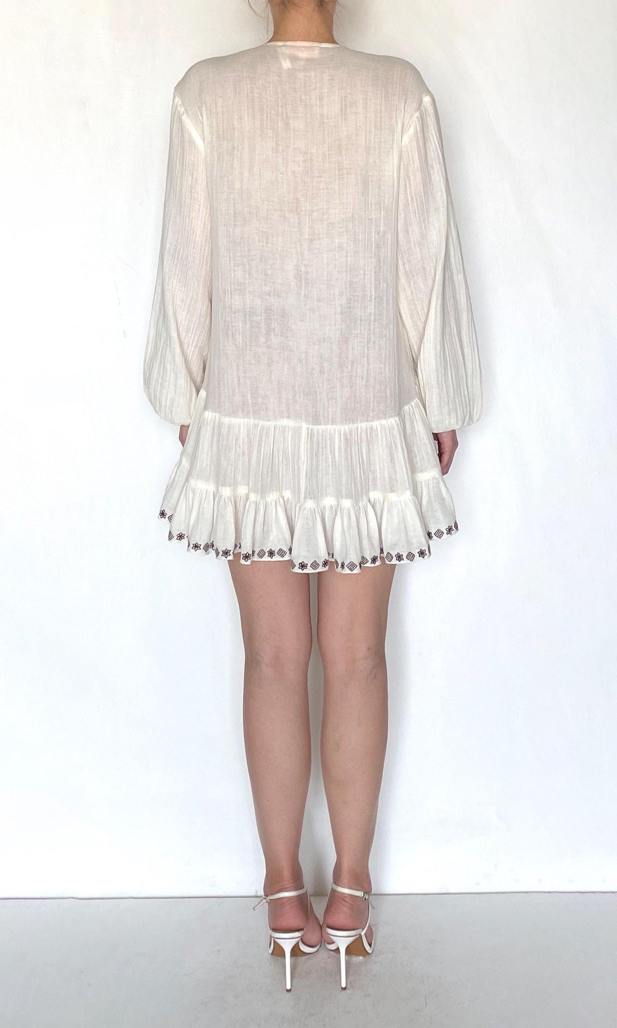 Womens | Taz Double Gauze Pintucks Detail Dress | White