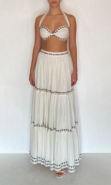 Womens | Taz Double Gauze Neck Tie Bandeau | White