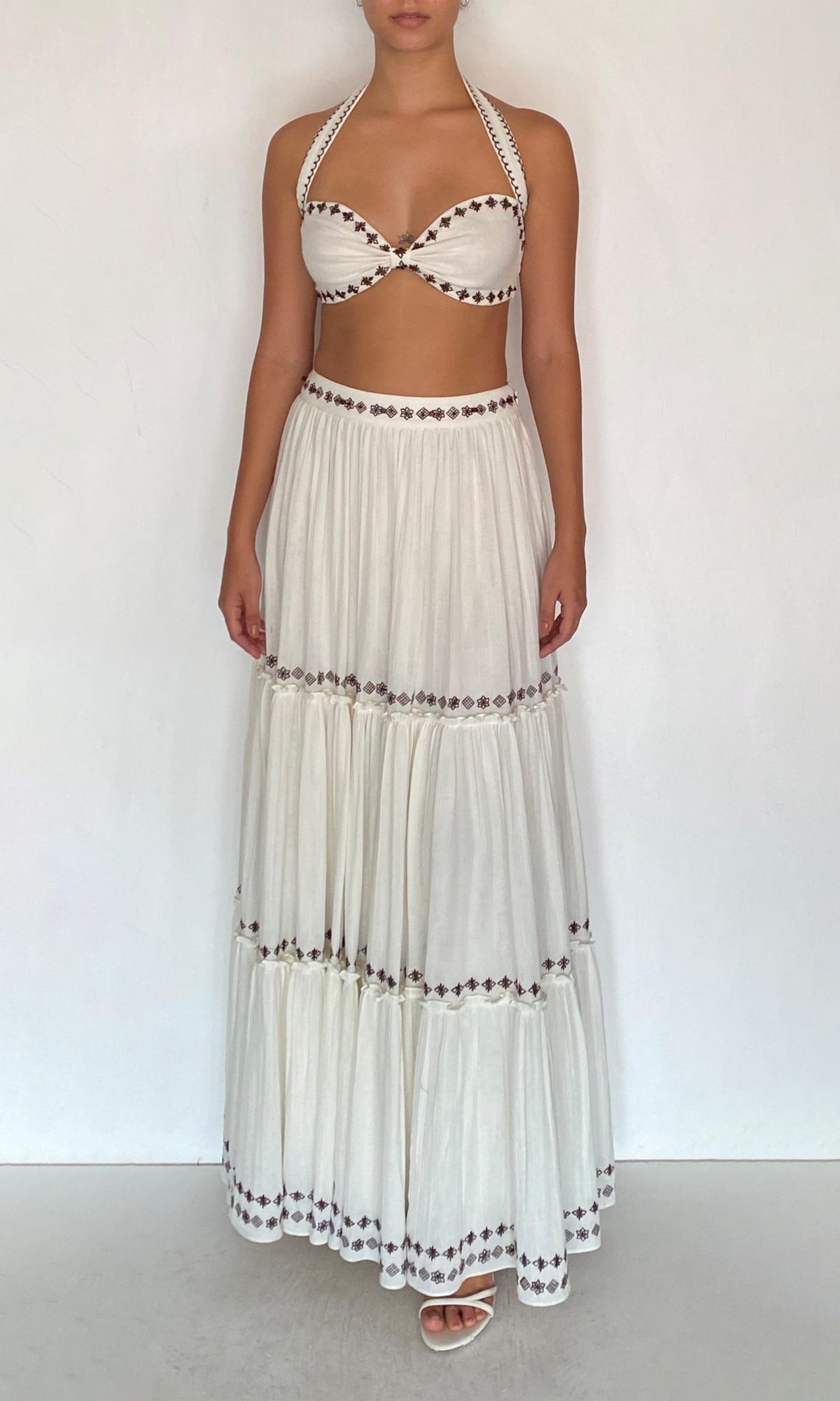 Womens | Taz Double Gauze Neck Tie Bandeau | White
