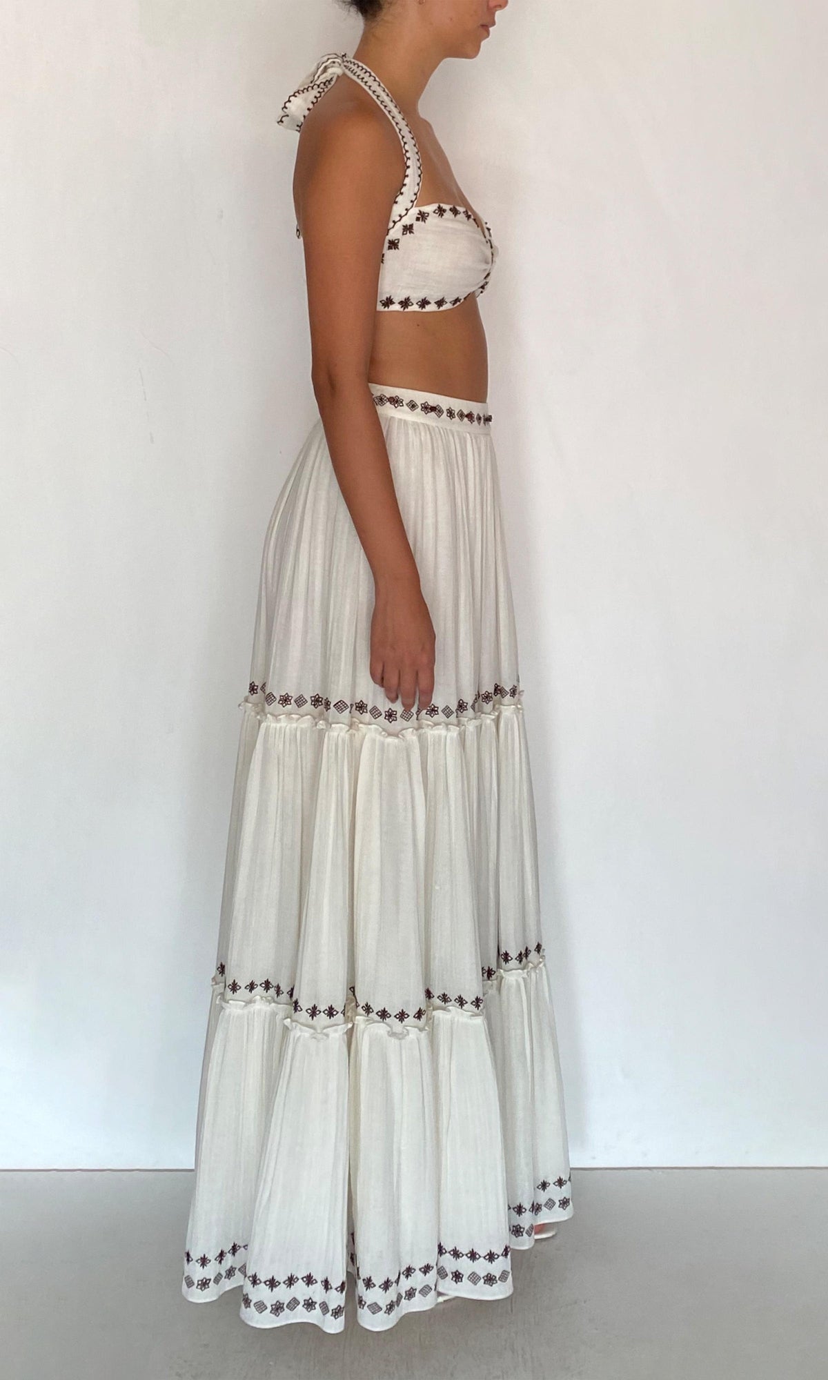 Womens | Taz Double Gauze Neck Tie Bandeau | White