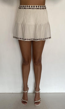 Womens | Taz Double Gauze Pintuck Skirt | White