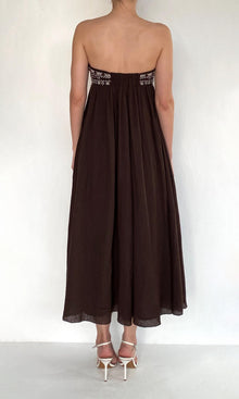 Womens | Taz Double Gauze Midi Dress | Brown