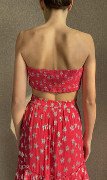 Womens | Vega Viscose Georgette Star Lurex Bandeau | Pink