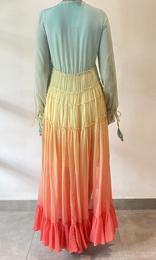Womens | Zale Viscose Georgette Long Dress | Multicolour