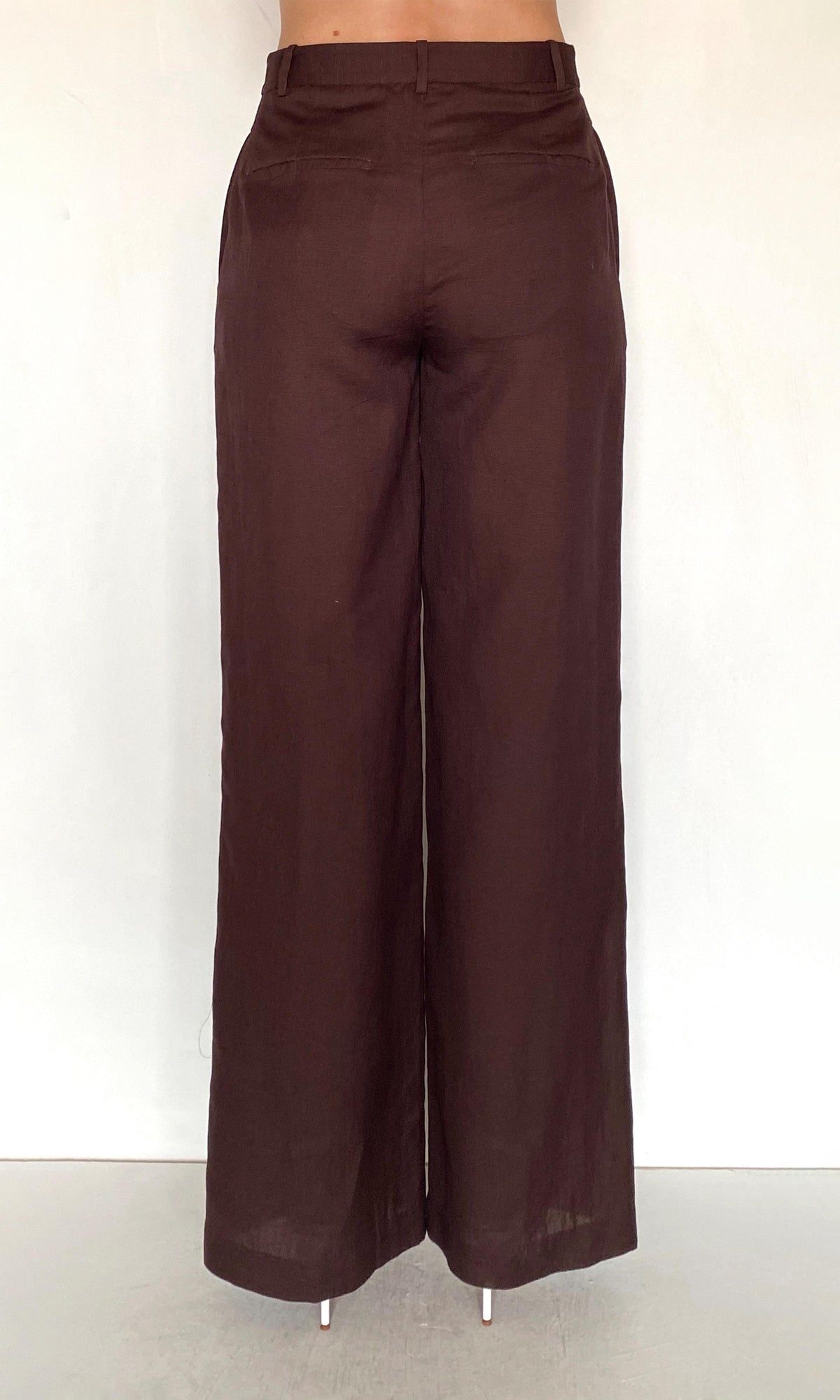 Womens | Zin Linen Cotton Straight Pants | Brown