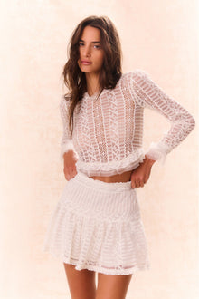 Rubyanne Crochet Lace Mini Skirt | Cream