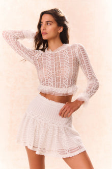 Rubyanne Crochet Lace Mini Skirt | Cream