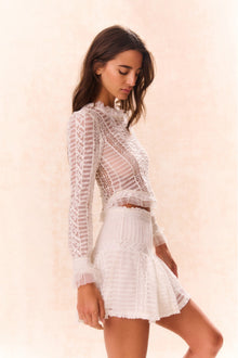 Rubyanne Crochet Lace Mini Skirt | Cream