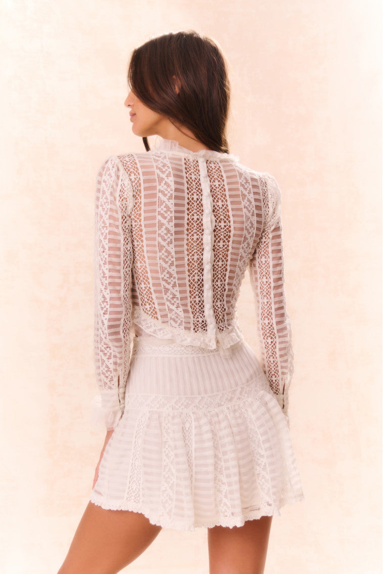 Rubyanne Crochet Lace Mini Skirt | Cream
