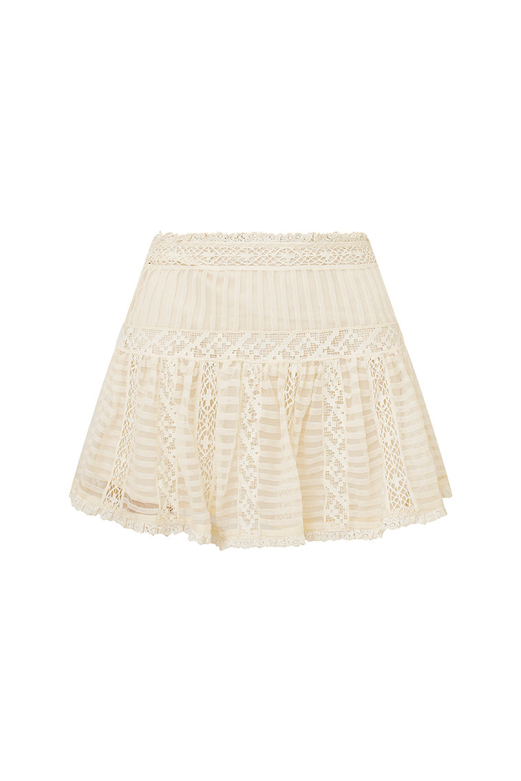 Rubyanne Crochet Lace Mini Skirt | Cream