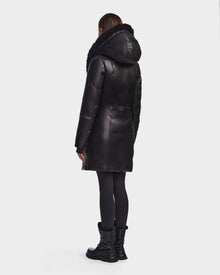 Women | MAIA X Leather Down Parka | Black