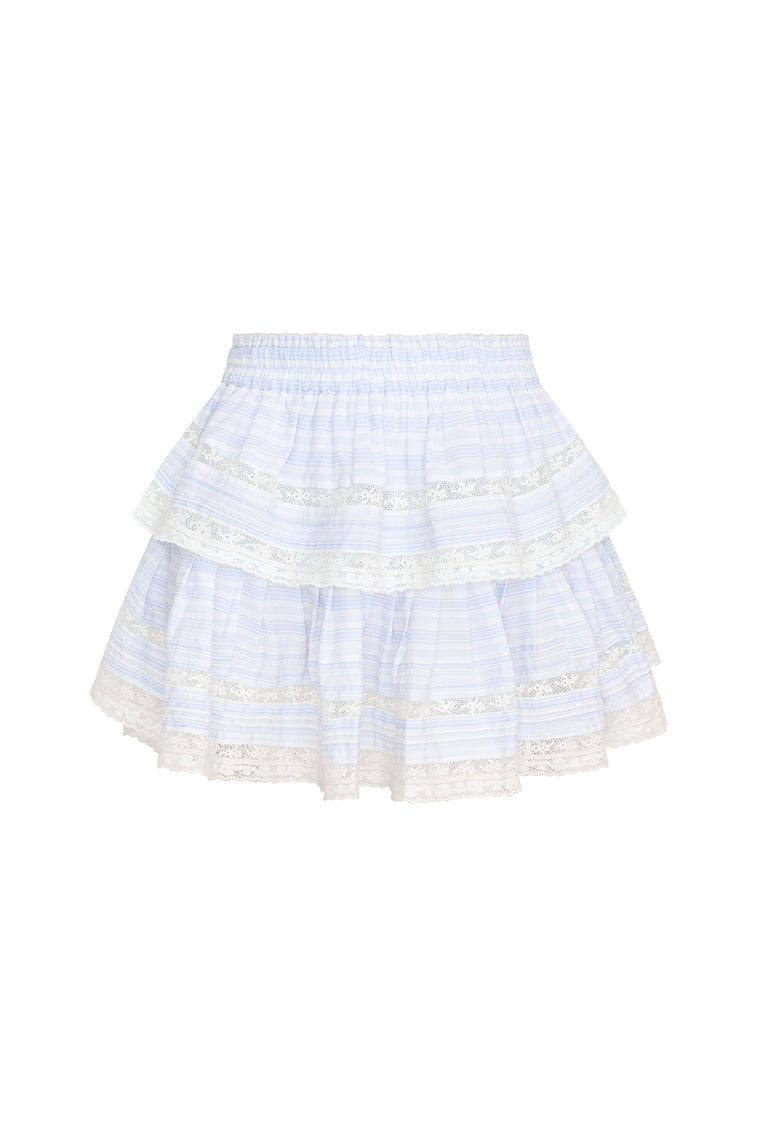 Ruffle Mini Stripe Cotton Skirt | Vintage Voyage