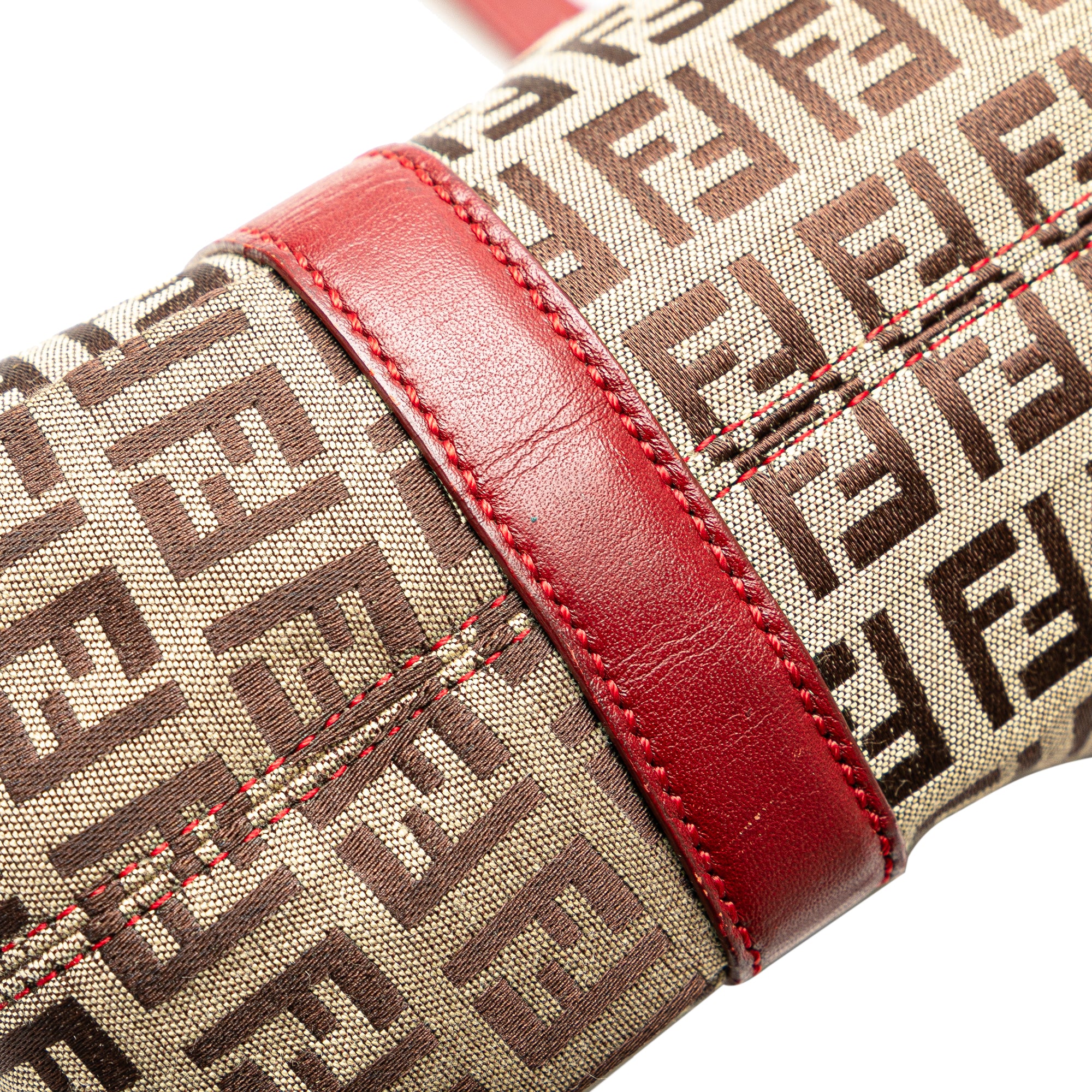 Fendi | Pre-Owned Zucchino Canvas Handbag | Brown/BeigeRed