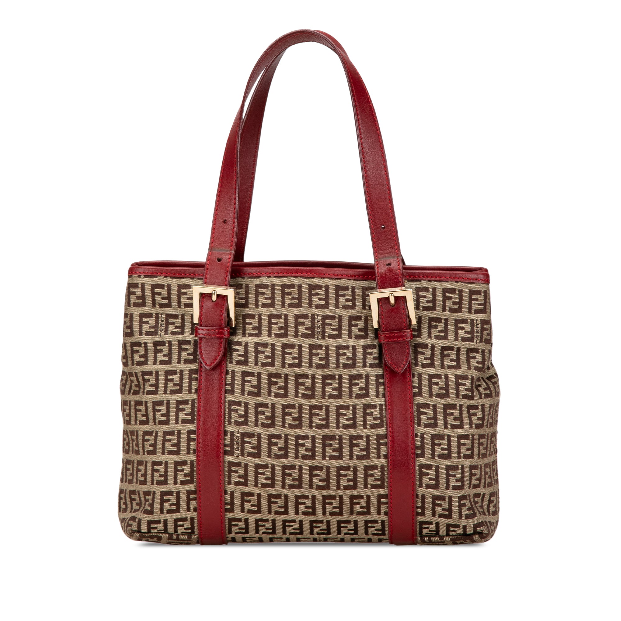 Fendi | Pre-Owned Zucchino Canvas Handbag | Brown/BeigeRed