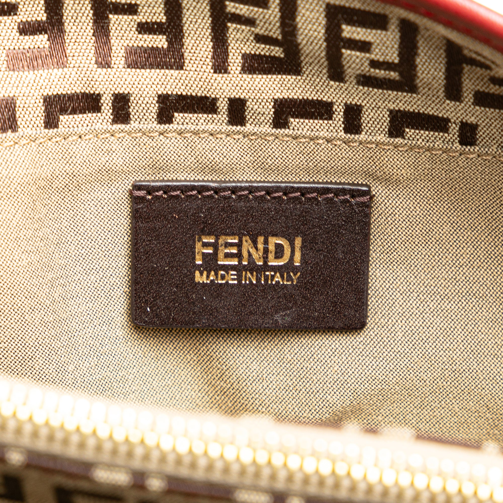 Fendi | Pre-Owned Zucchino Canvas Handbag | Brown/BeigeRed