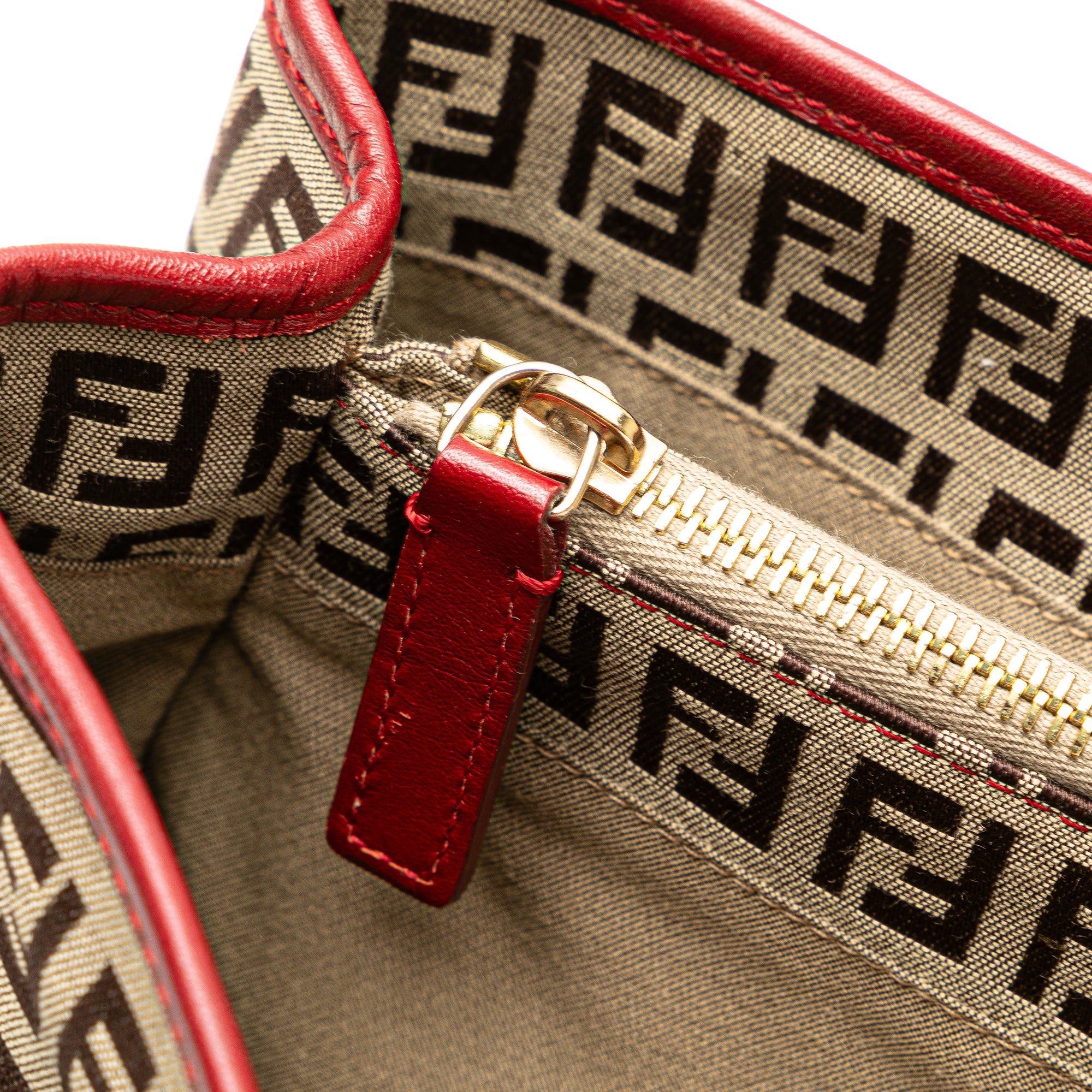 Fendi | Pre-Owned Zucchino Canvas Handbag | Brown/BeigeRed