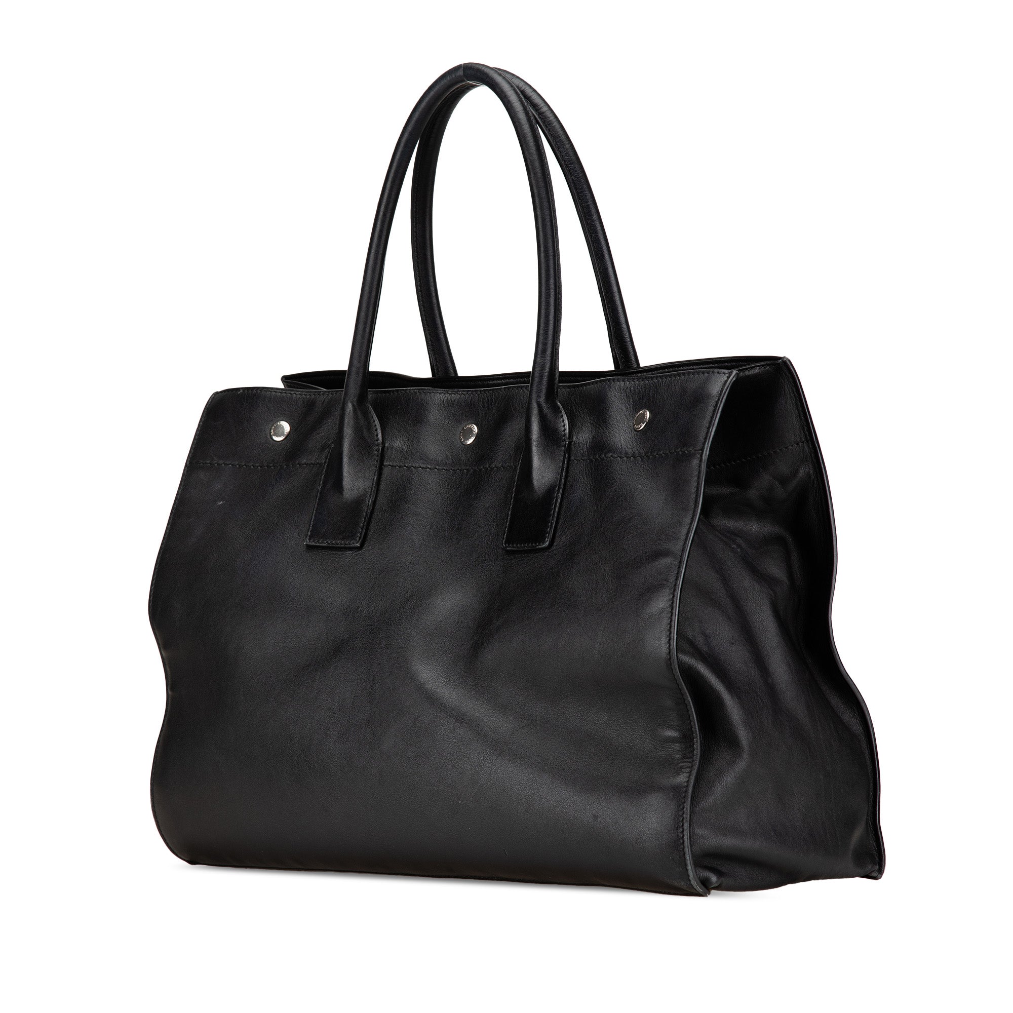 Saint Laurent | Pre-Owned Small Smooth Calfskin Rive Gauche Tote | Black