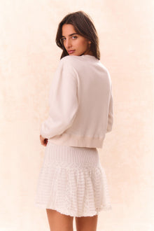 Rylan Bow-Embellished Fleece Pullover | Sugar Cookie
