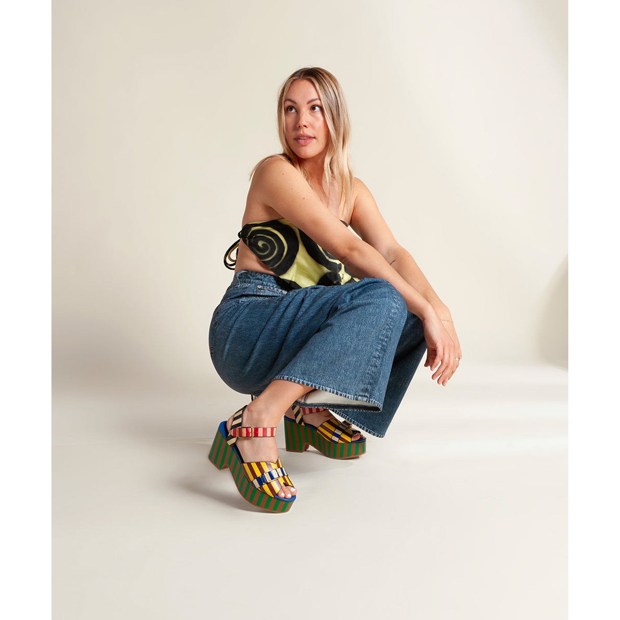 Raf Chunky Platform Sandal | Stripe Multi