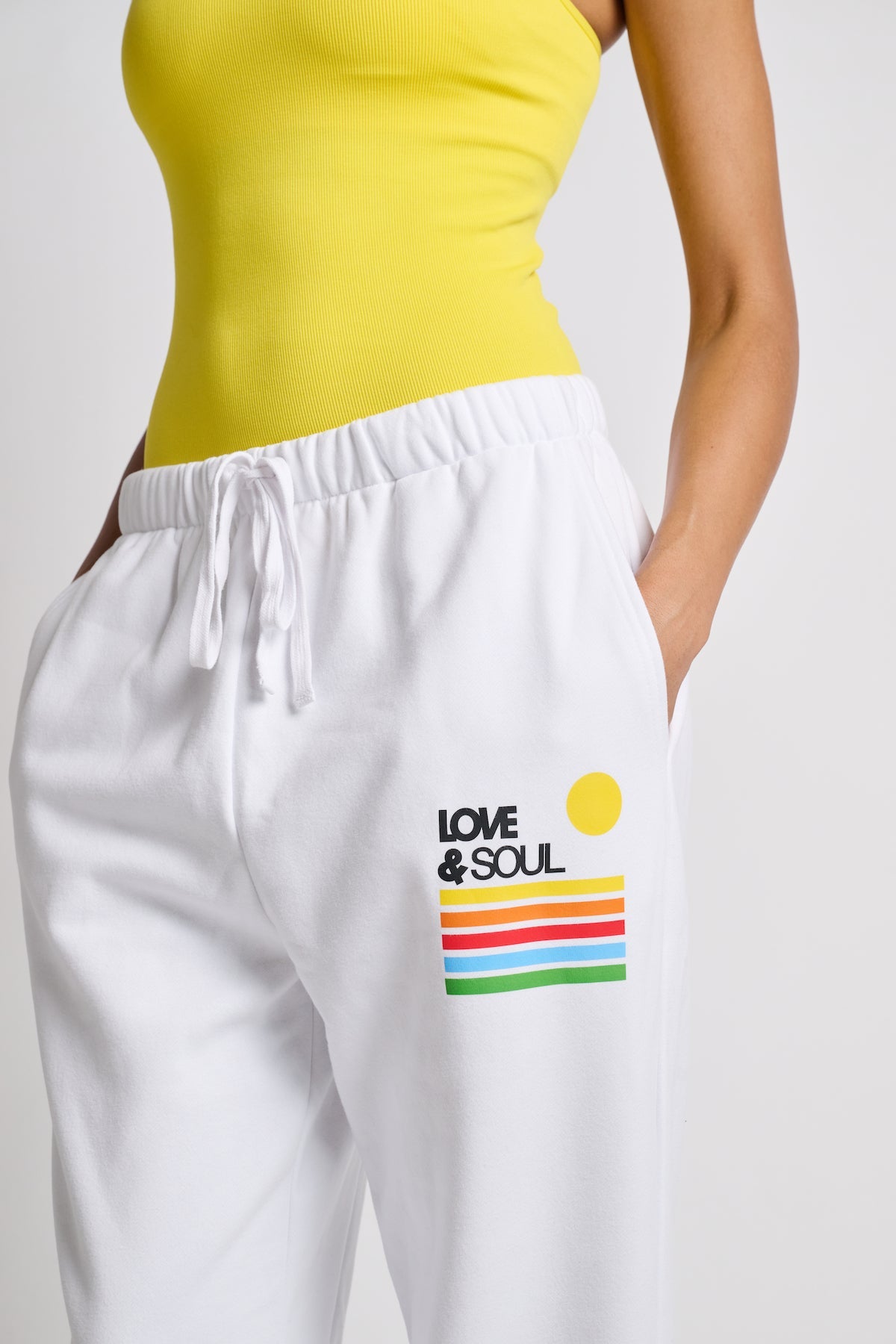 Love & Sports | Rainbow Love & Soul Sweatpant | White