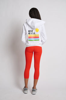 Love & Sports | Rainbow Love & Soul Zip Hoodie | White